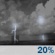 Tonight: A slight chance of showers and thunderstorms. Partly cloudy, with a low around 70. South southeast wind around 5 mph. Chance of precipitation is 20%. Tonight: Slight Chance Showers And Thunderstorms
