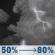 Tonight: A chance of showers and thunderstorms between 7pm and 1am, then showers and thunderstorms. Mostly cloudy, with a low around 70. South southeast wind 5 to 10 mph. Chance of precipitation is 80%. New rainfall amounts between three quarters and one inch possible. Tonight: Chance Showers And Thunderstorms